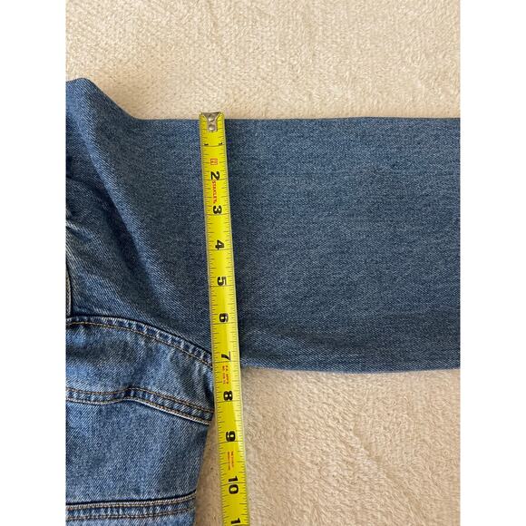 Future Collection Women's Puff Sleeve Square Neck 70s Bohemian Denim Dress 0 - Picture 15 of 16